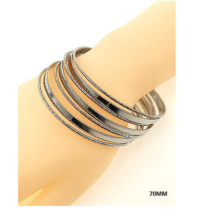 Shimmer & Flat Bangle Bracelet