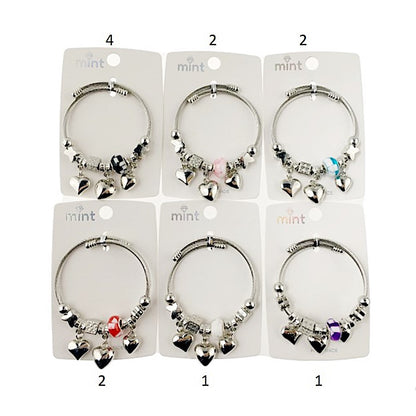 SB154 - Bubble Heart Charm Bracelet