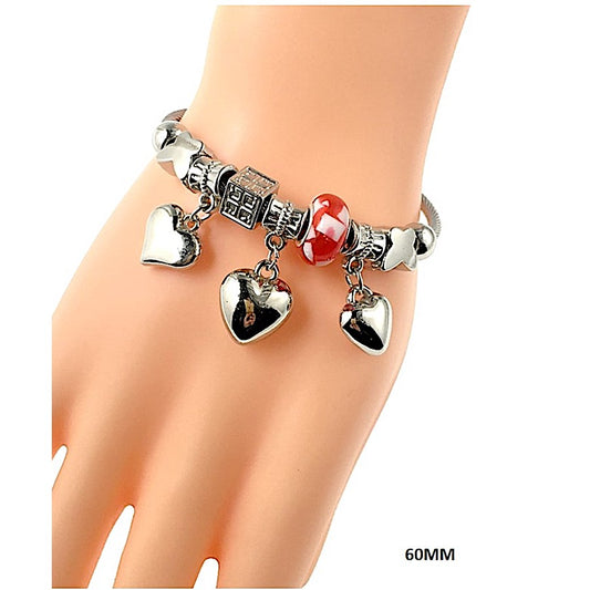 SB154 - Bubble Heart Charm Bracelet