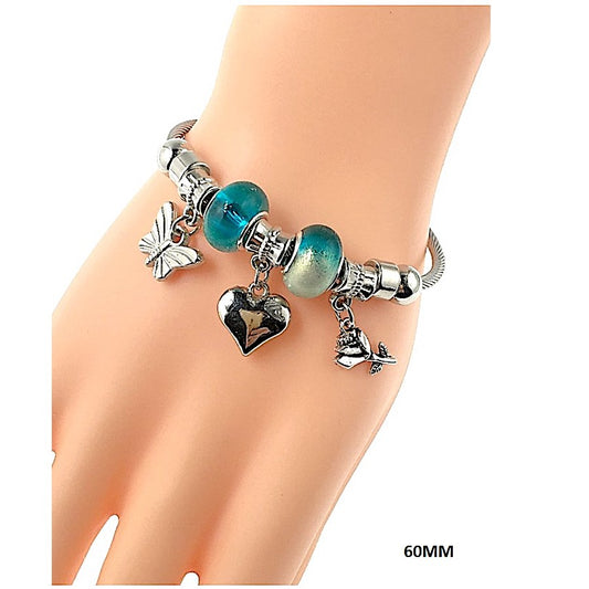 SB159 - Heart Butterfly Charm Bracelet