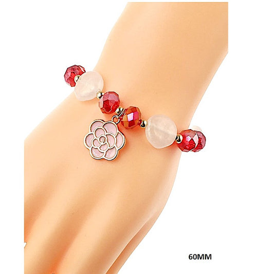 SB171 - Enamel Flower Bead Stretch Bracelet