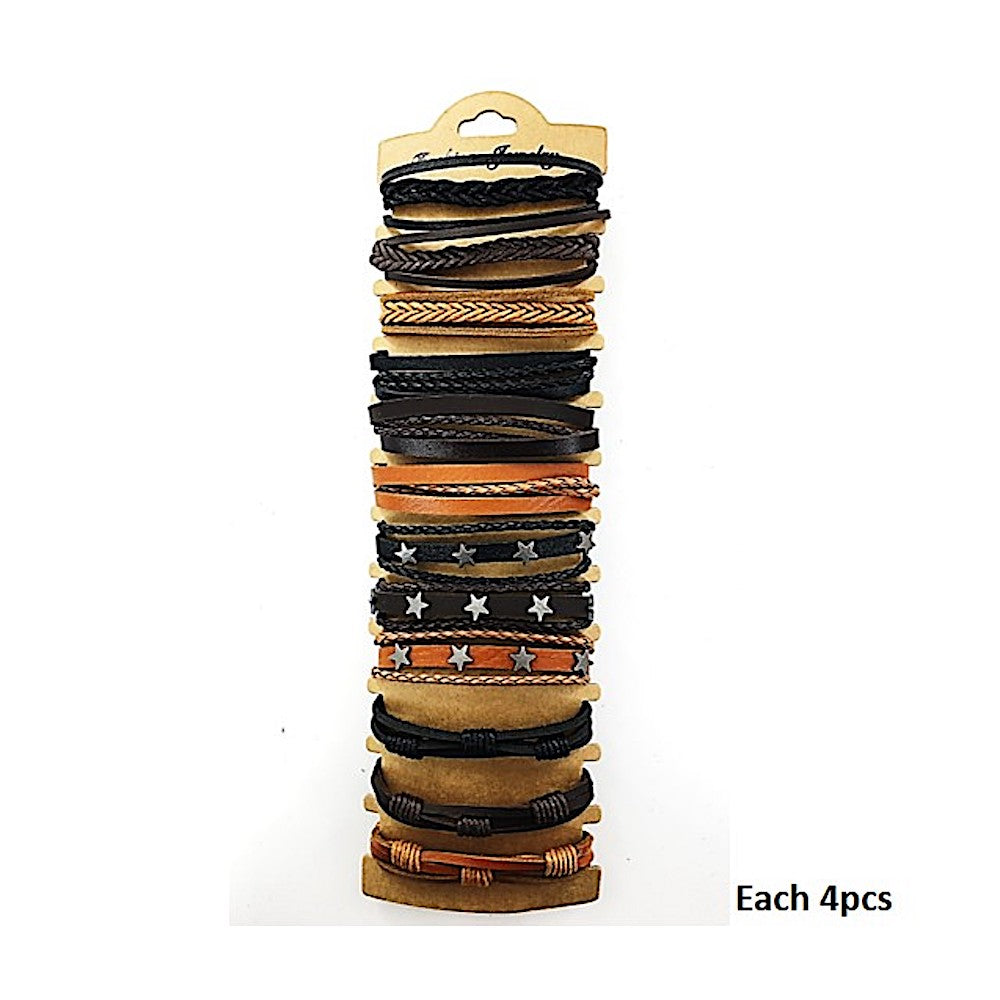 Star Studded Adjustable Leather Bracelet