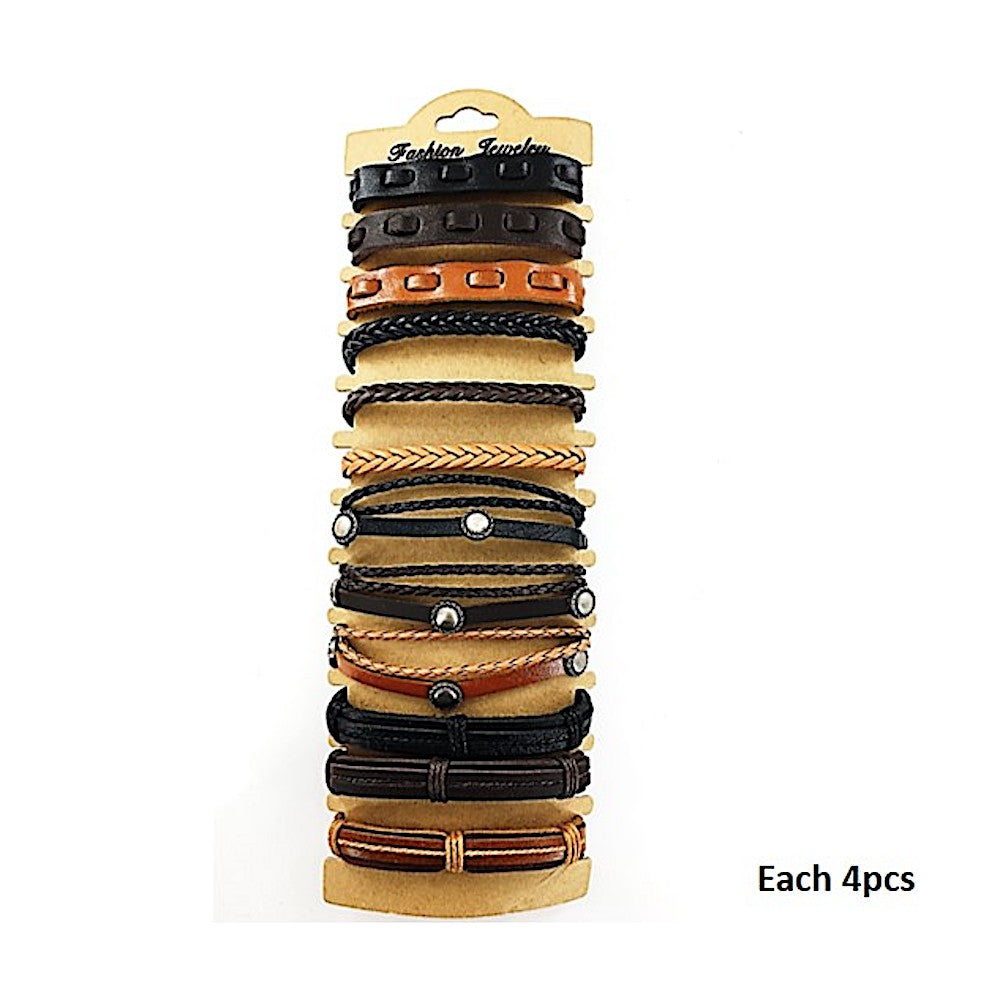 Assorted Adjustable Leather Bracelet