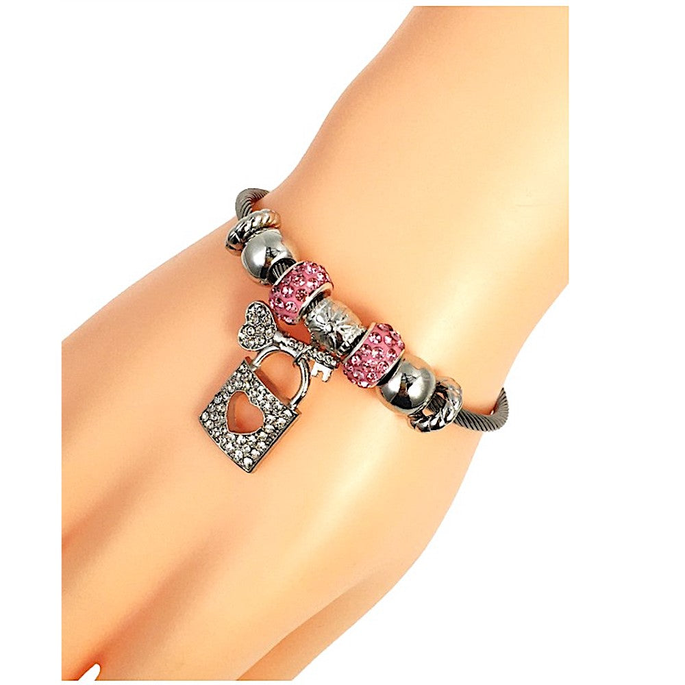 SB251 - Rhinestone Purse Charm Bracelet