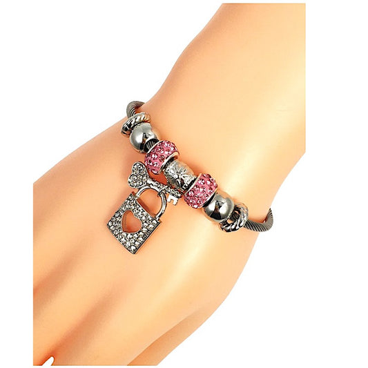 SB251 - Rhinestone Purse Charm Bracelet