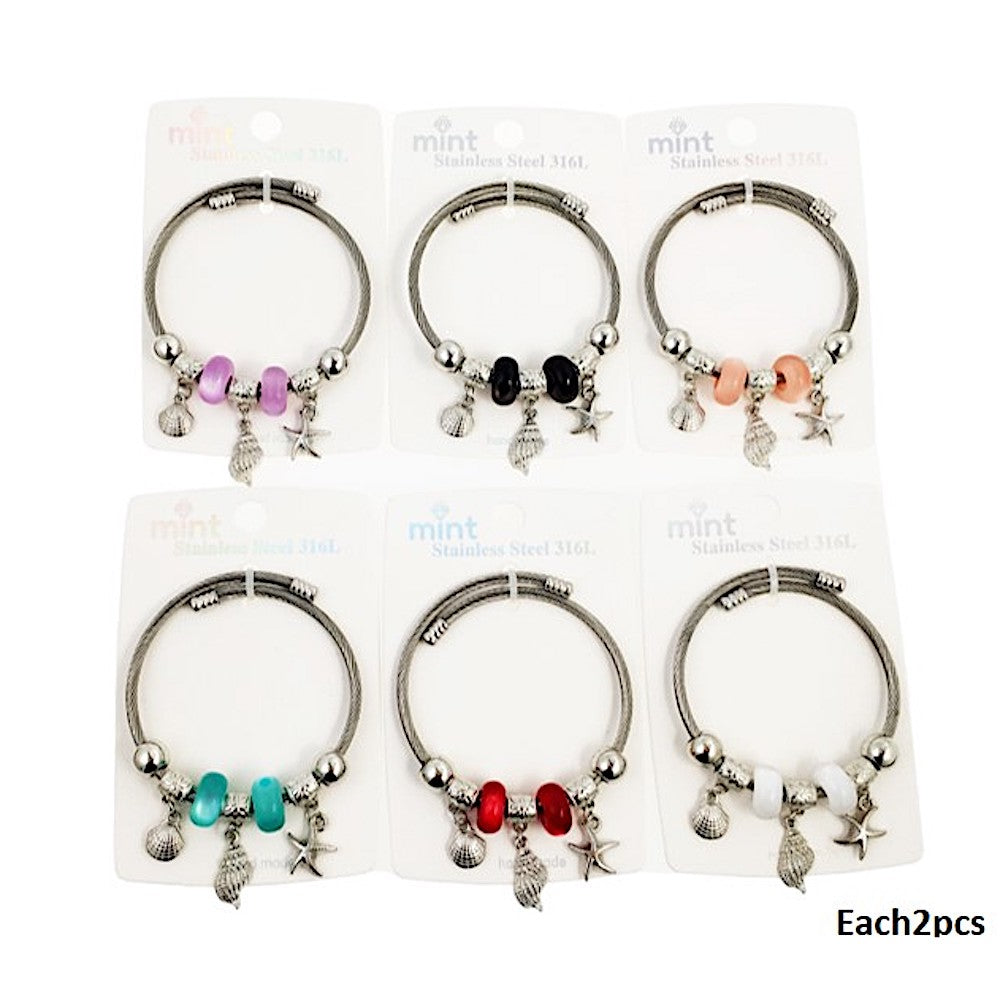 SB267 - Seashell Starfish Charm Bracelet