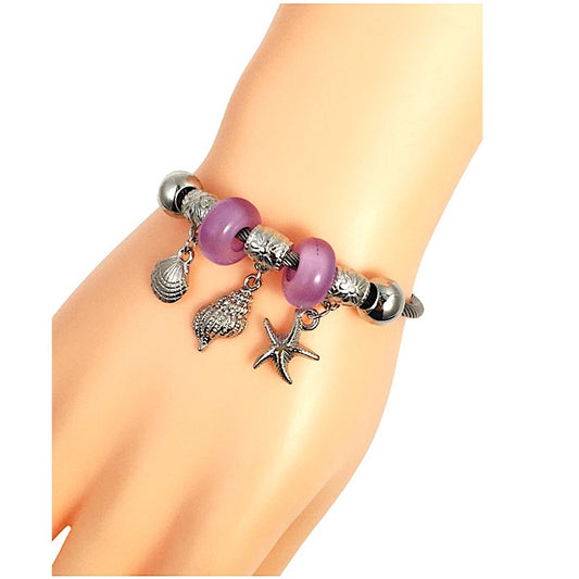 SB267 - Seashell Starfish Charm Bracelet
