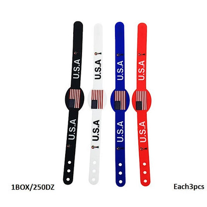 USA Sports Fan Adjustable Silicone Wristband