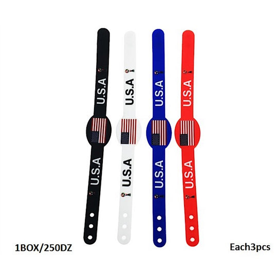 USA Sports Fan Adjustable Silicone Wristband