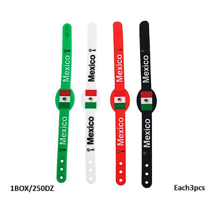 Mexico Sports Fan Adjustable Silicone Wristband