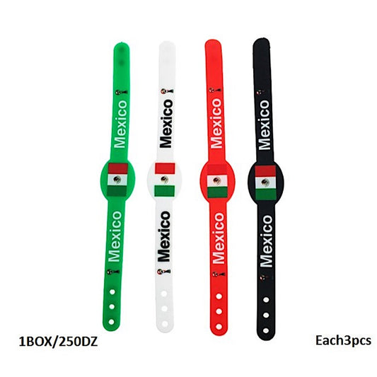 Mexico Sports Fan Adjustable Silicone Wristband