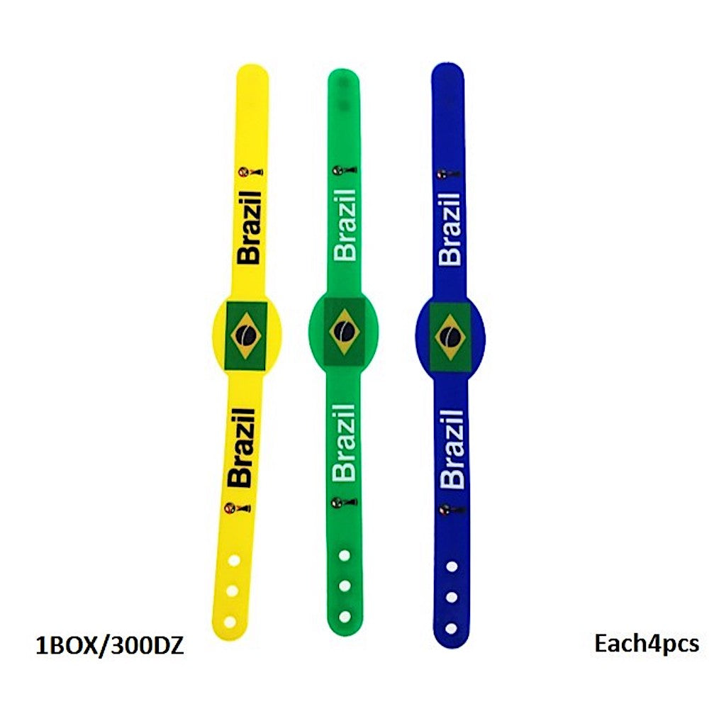 Brazil Sports Fan Adjustable Silicone Wristband