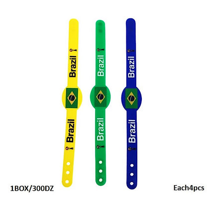 Brazil Sports Fan Adjustable Silicone Wristband