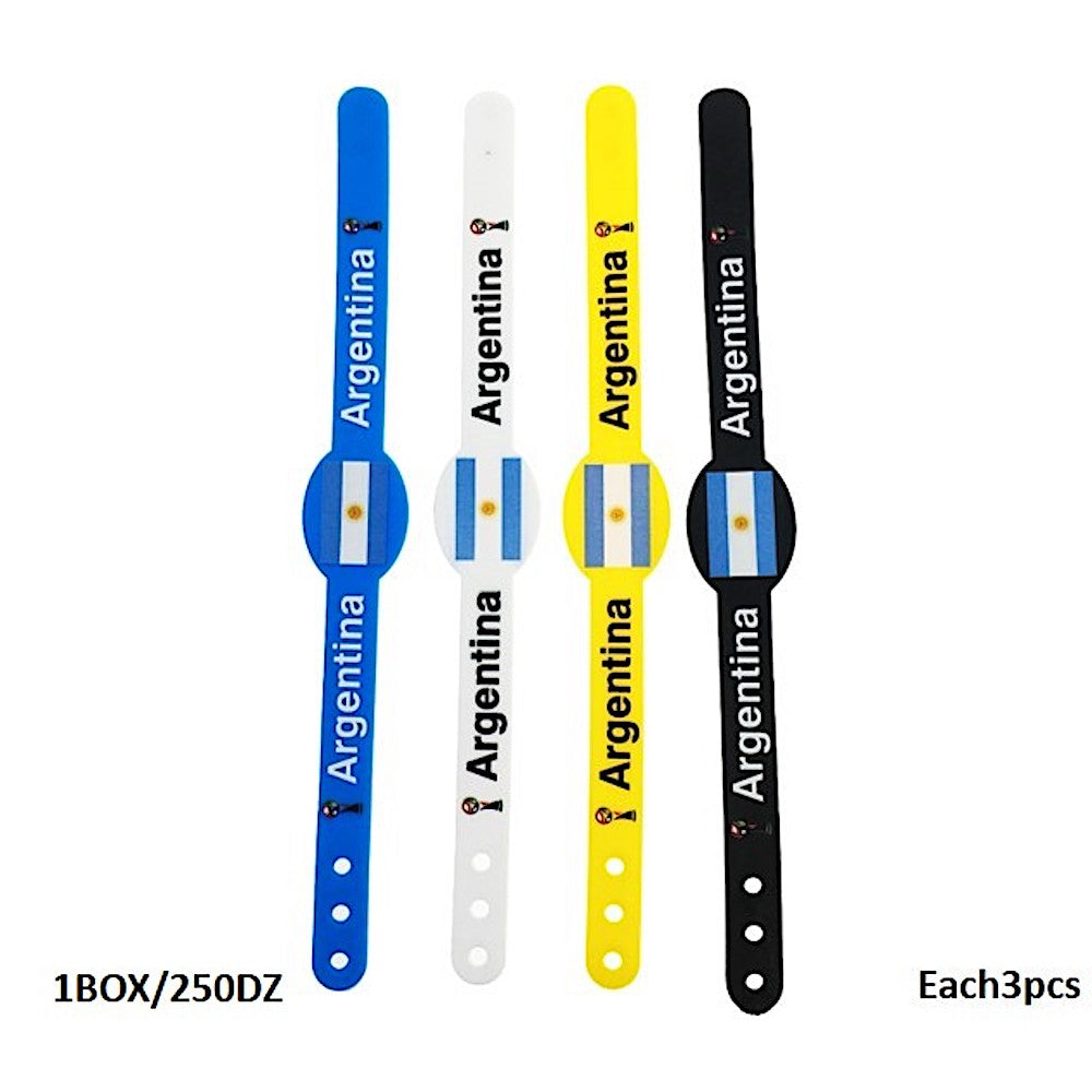 Argentina Sports Fan Adjustable Silicone Wristband