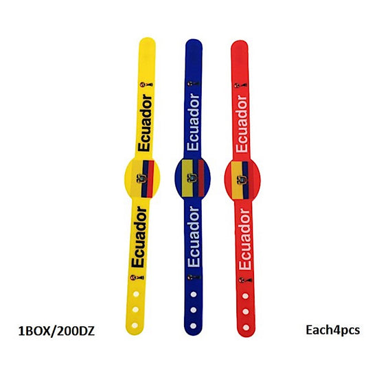 Ecuador Sports Fan Adjustable Silicone Wristband