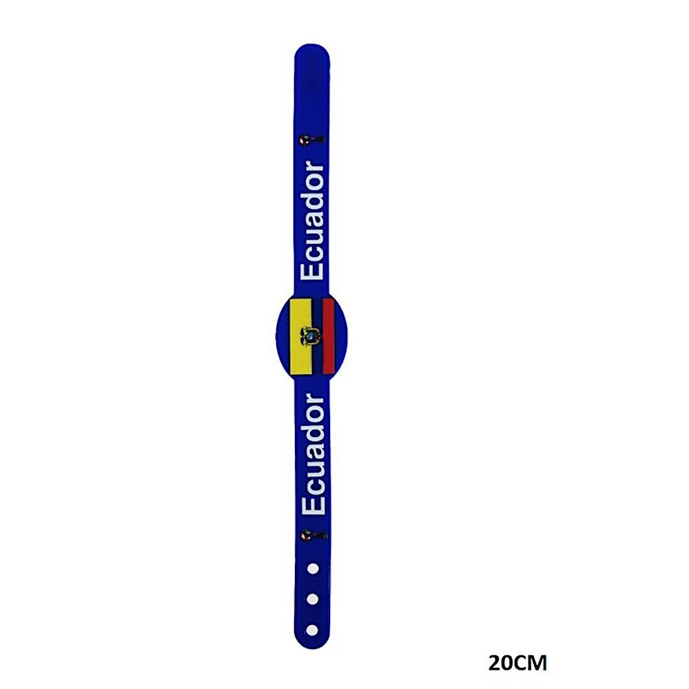 Ecuador Sports Fan Adjustable Silicone Wristband