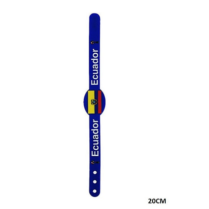 Ecuador Sports Fan Adjustable Silicone Wristband
