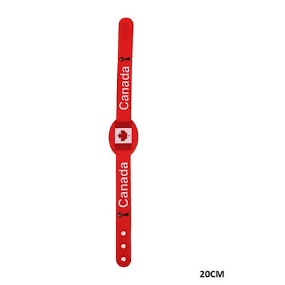 Canada Sports Fan Adjustable Silicone Wristband