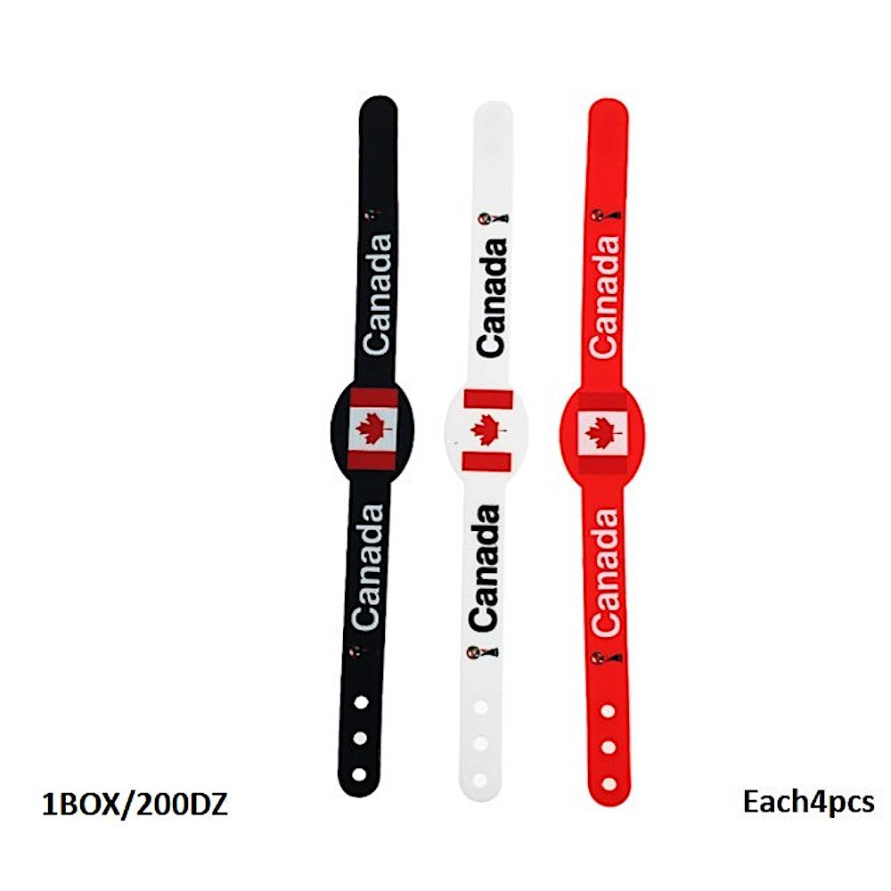 Canada Sports Fan Adjustable Silicone Wristband