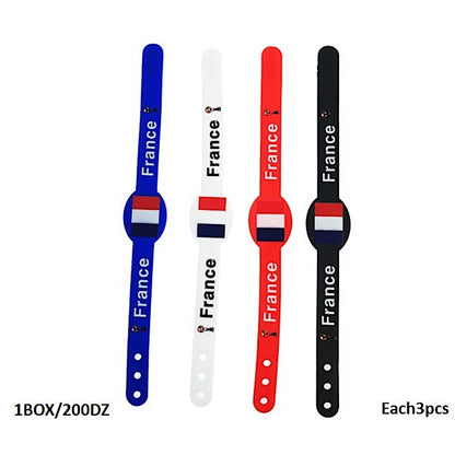 France Sports Fan Adjustable Silicone Wristband
