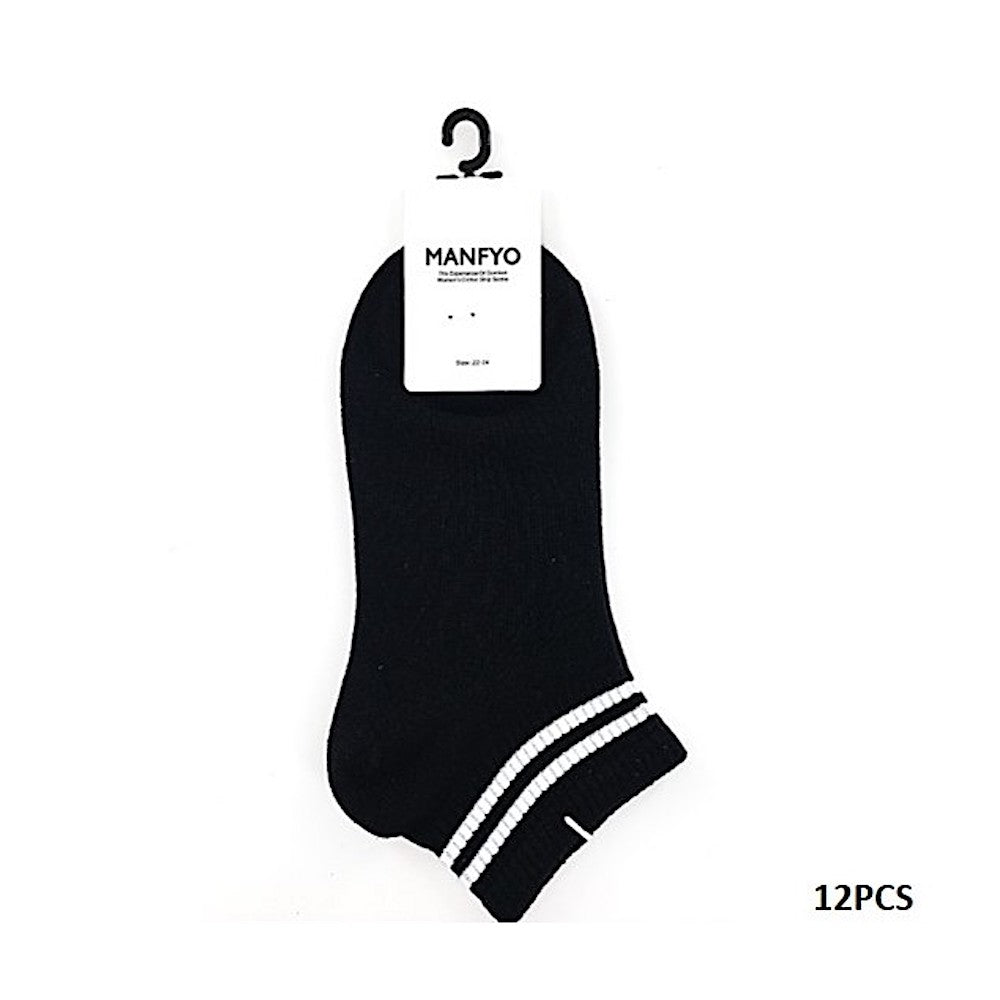 Women's Striped Black Socks