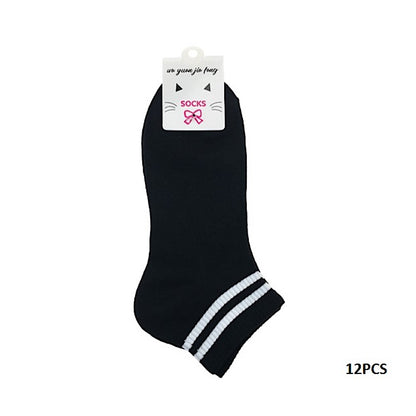 SX105 - Women's Black Striped Socks