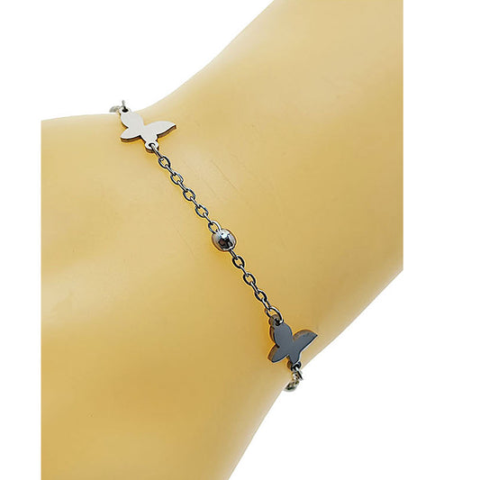 Stainless Steel Butterfly Chain Bracelet