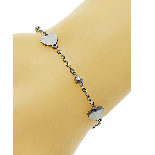 Stainless Steel Heart Chain Bracelet