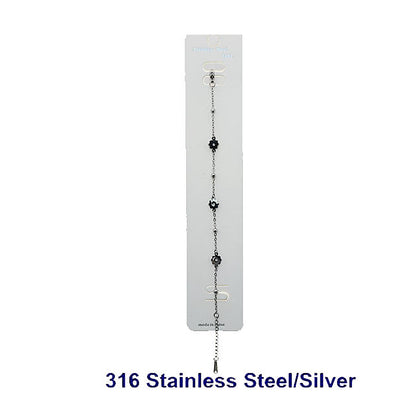 Stainless Steel Flower Chain Bracelet
