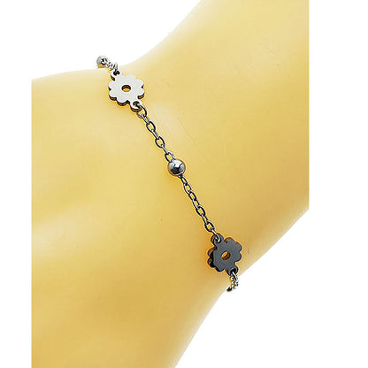 Stainless Steel Flower Chain Bracelet