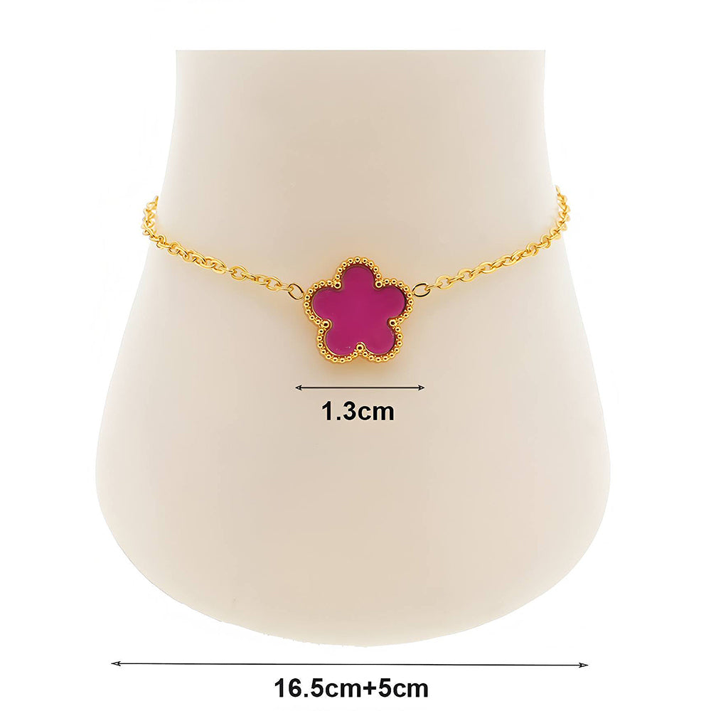 Stainless Steel Flower Charm Bracelet
