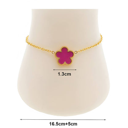 Stainless Steel Flower Charm Bracelet