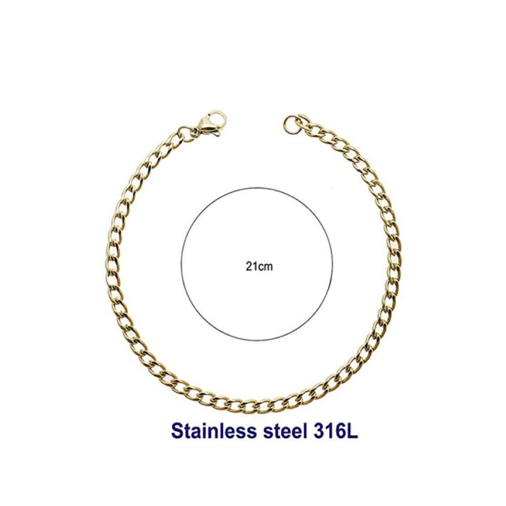 Stainless Steel 10MM Gold Chain Bracelet