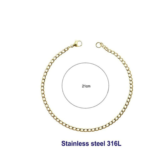 Stainless Steel 8MM Gold Chain Bracelet