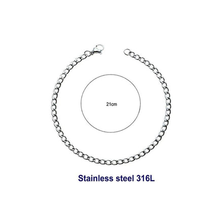 Stainless Steel 10MM Silver Chain Bracelet