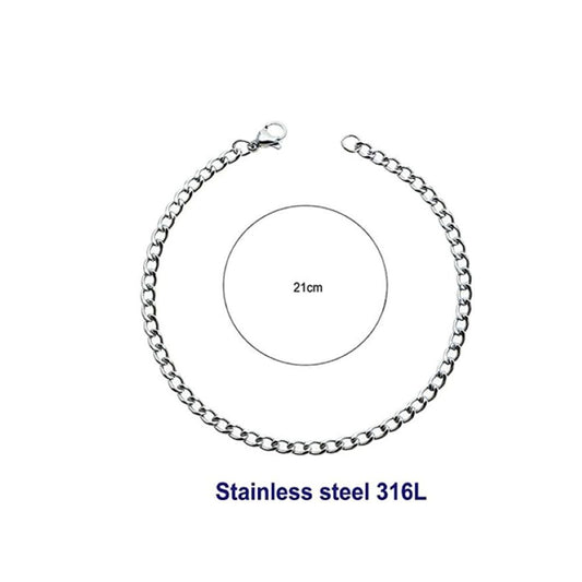 Stainless Steel 10MM Silver Chain Bracelet