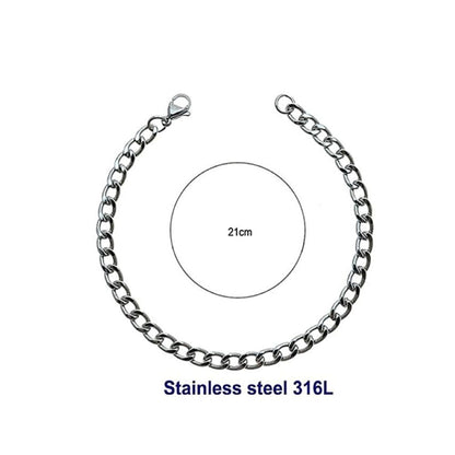 Stainless Steel 14MM Silver Chain Bracelet