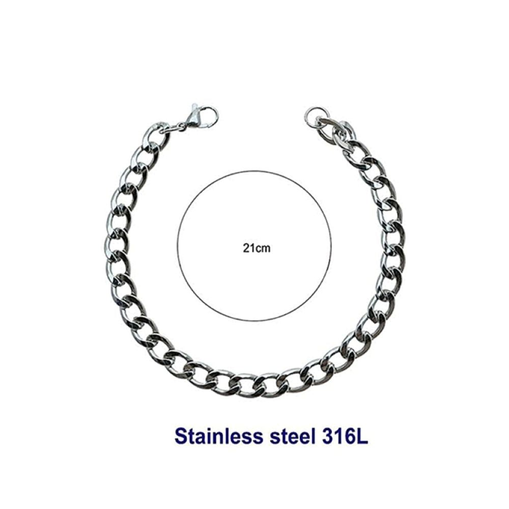 Stainless Steel 18MM Silver Chain Bracelet