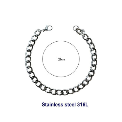 Stainless Steel 18MM Silver Chain Bracelet