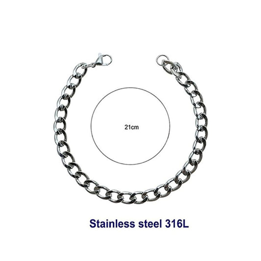 Stainless Steel 18MM Silver Chain Bracelet