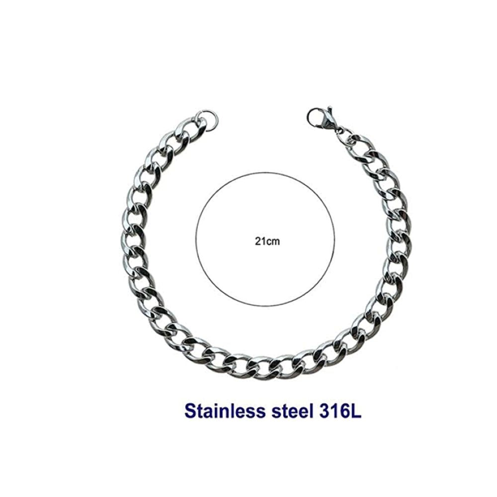 Stainless Steel 20MM Silver Chain Bracelet