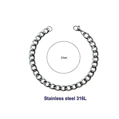 Stainless Steel 20MM Silver Chain Bracelet