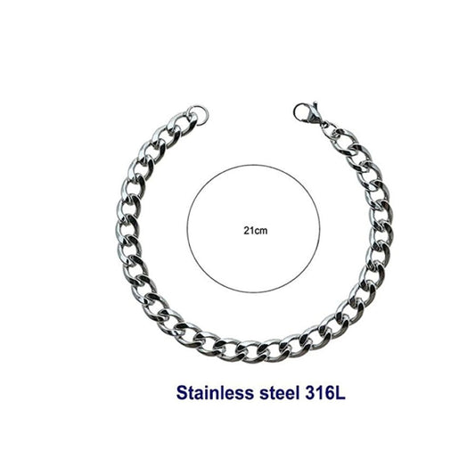 Stainless Steel 20MM Silver Chain Bracelet