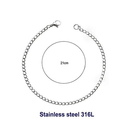 Stainless Steel 8MM Silver Chain Bracelet