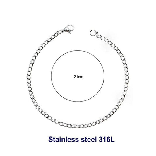 Stainless Steel 8MM Silver Chain Bracelet