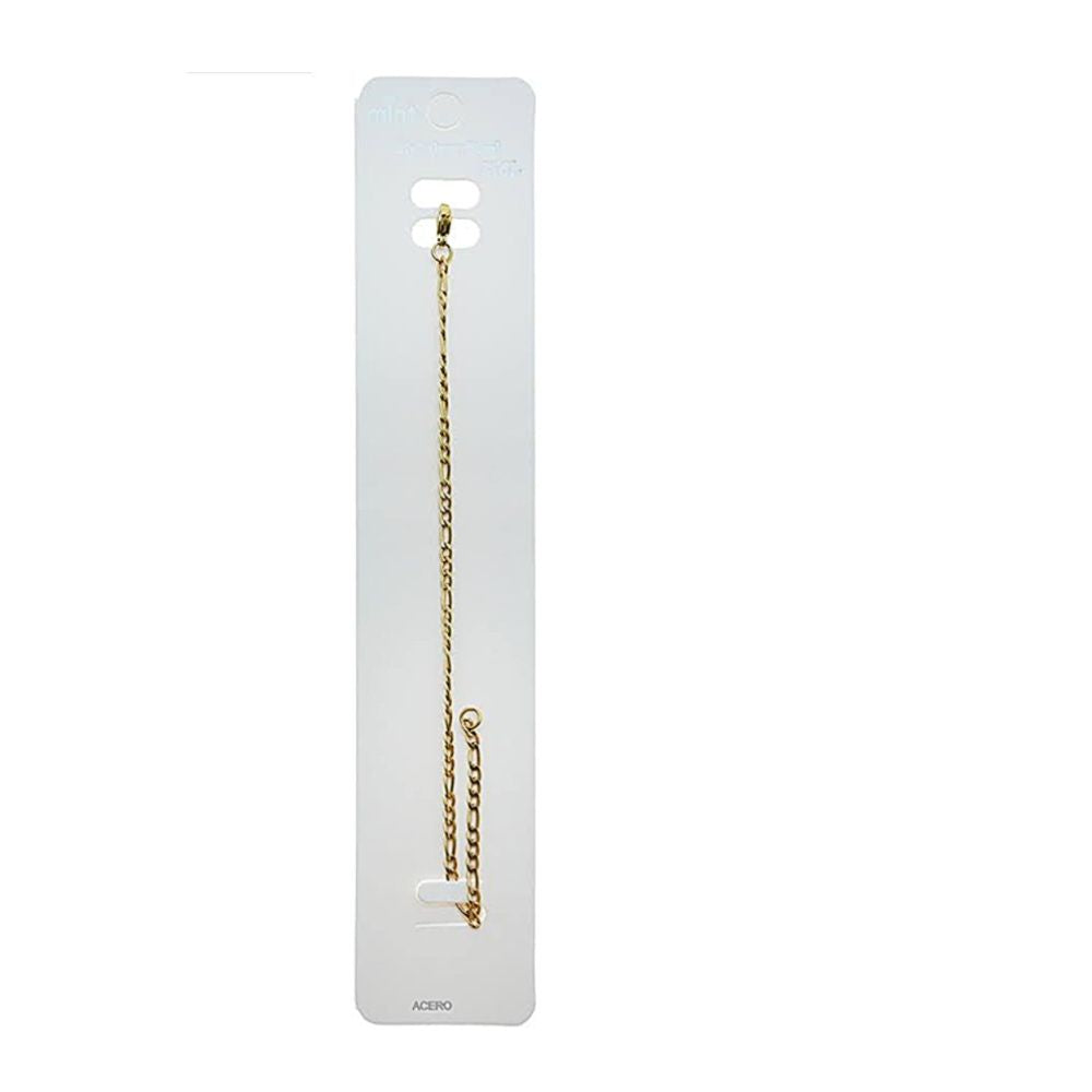 Stainless Steel 8MM Gold Figaro Chain Bracelet