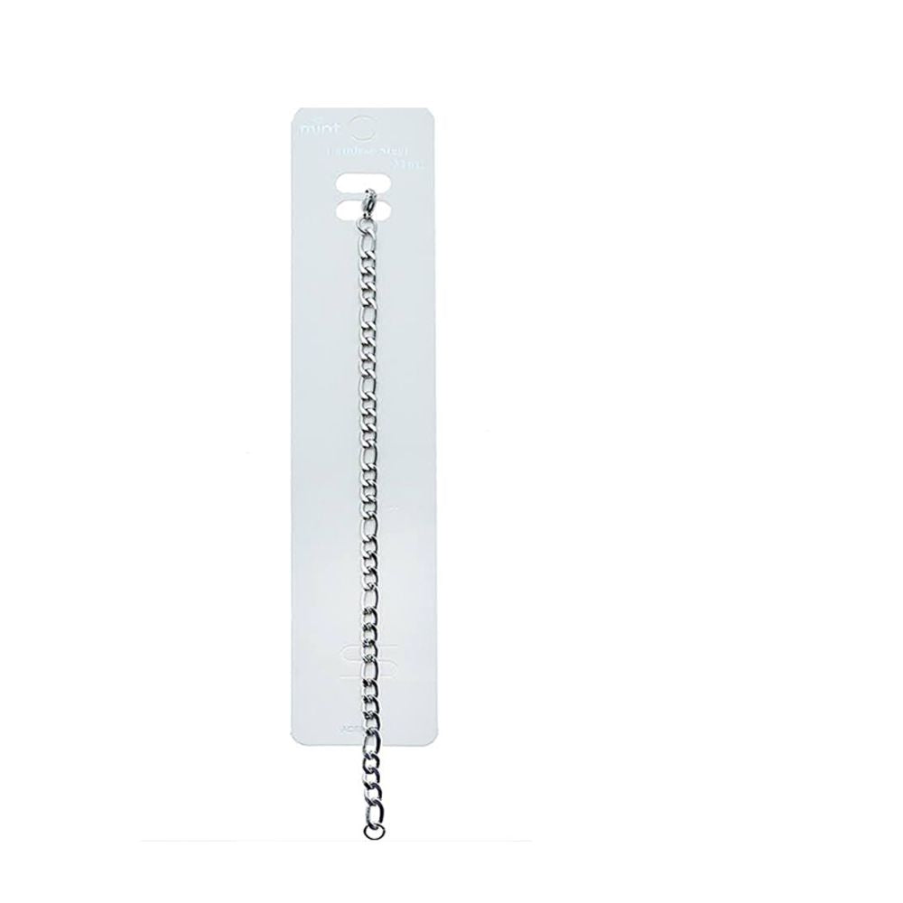 Stainless Steel 14MM Silver Figaro Chain Bracelet