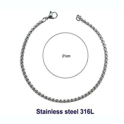 Stainless Steel 3MM Silver Box Chain Bracelet