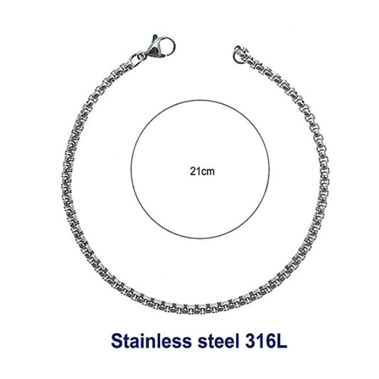 Stainless Steel 3MM Silver Box Chain Bracelet