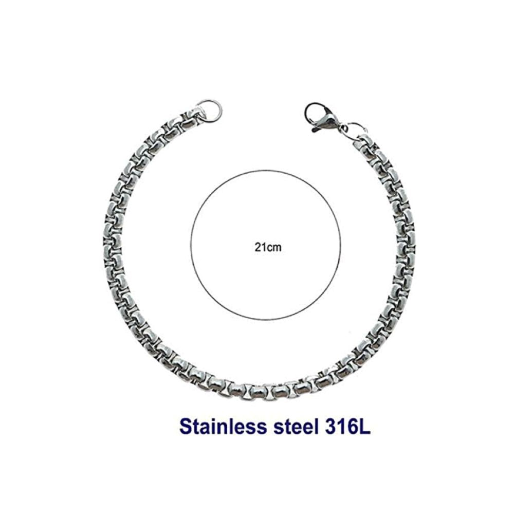 Stainless Steel 5MM Silver Box Chain Bracelet